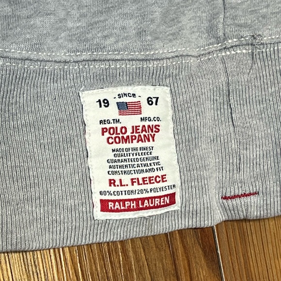 Vintage Polo Ralph Lauren Jeans Co Spell out Gray Sweatshirt Size XXL with Flaws - Picture 5 of 11